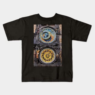 The astronomical clock of Prague Kids T-Shirt